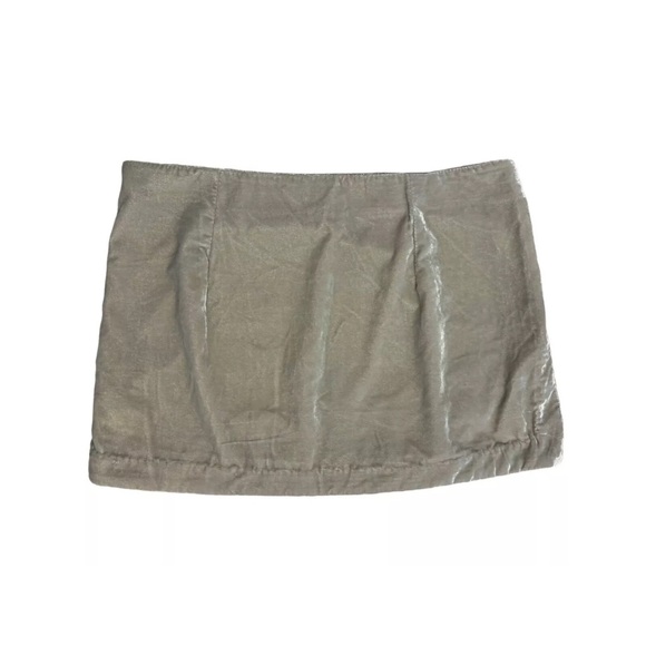 Free People Women's‎ Annalise Velvet Mini Skirt Oat Ivory Size 12 - Picture 5 of 8